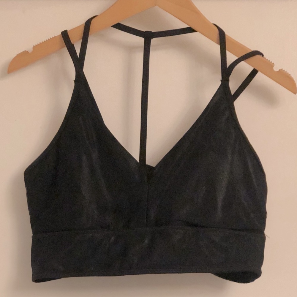 Reebok Shiny Black Sports Bra